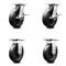 Service Caster 8 Inch Polyolefin Caster Set with Ball Bearing 2 Brakes and 2 Rigid SCC SCC-35S820-POB-SLB-2-R-2 - alternate 1